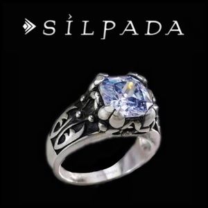 Silpada Retired Vintage Sterling Silver “Blissful Thinking” CZ Ring